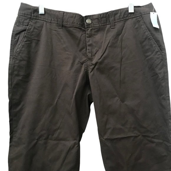NEW - Old Navy The Perfect Khakis Capris Dark Brown Size 12 Cropped Stretch - Picture 2 of 7